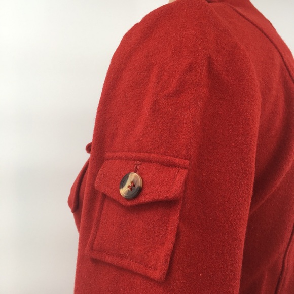 Sundance Red Wool Blend Military Style Jacket Coat - Picture 8 of 9